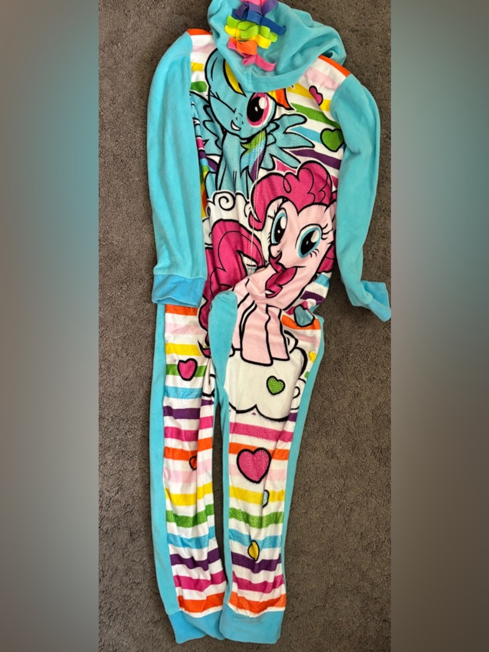 My Little Pony Rainbow Dash and Pinkie Pie Onesie Pajama Size Girls L